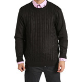 Sweater Hombre Cuello Redondo Hilo Entallado Abrigado Nuevo 