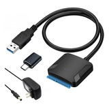 Adaptador Usb 3.0 A Sata Iii Cable De Poder Disco 2.5 Y 3.5