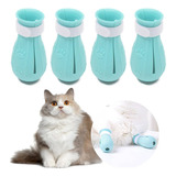 4pcs Botas Antiarañazos De Silicona De Ajustables Para Gatos