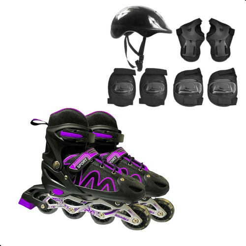 Patins Infantil Masculino E Feminino Com Kit Proteção B12