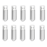 Pack De 10 Piezas De Memorias De 8gb Usb 2.0 Metal Led 