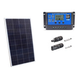 Kit Painel Placa Energia Solar 100w Controlador30a E Mc4
