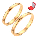 Par Alianças Fina 2mm Casamento Noivado Banhado Ouro 18k 