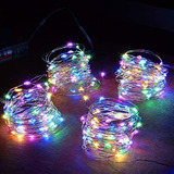 Luces Navidad Led Multicolor, 4-pack, Batería, Decoración.