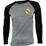 Camiseta Real Madrid Futbol I Manga Larga Camibuso Raglan