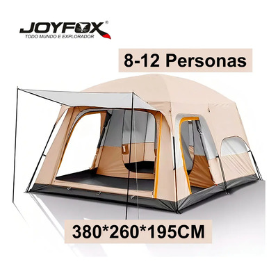Casa de Campaña Joyfox para 8-12 Personas, Carpa Camping Impermeable Resistente Exterior, Tienda de Campaña Portátil con Protección UV para Playa Senderismo y Jardín, Armado Fácil Color Beige | Envío gratis
