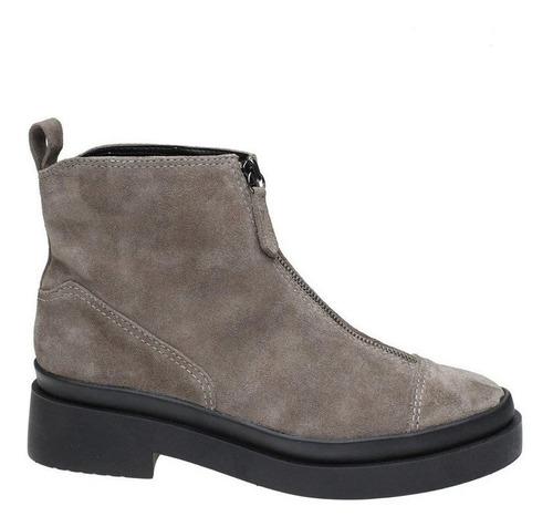 Bota Couro Cano Curto Tabita 10482363 Cinza