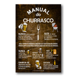 Placa Decorativa Manual Do Churrasco Mdf 30x40 Cm