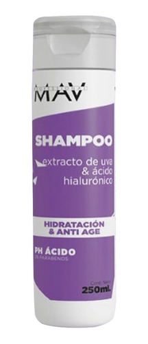 Shampoo Uva Y Ácido Hialurónico Anti-age 250ml Mav