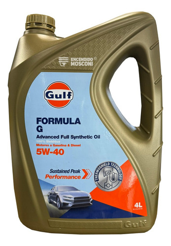 Aceite Gulf Formula G 5w40 Sintetico 4 L Nafta Diesel