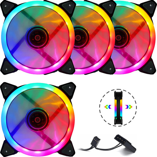 4 Cooler Fan 120mm Led Rgb Ventoinha Gamer Super Silenciosa