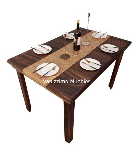 Mesa  De Comedor 80x124 Cm Para  6 Personas Muy Resistente