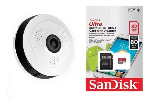 Combo Camara Ip Wifi 360 Infrarrojos + Memoria De 32g V380