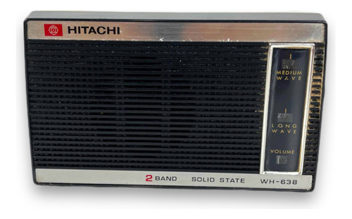 Rádio Portátil Hitachi Antigo 2 Band Solid State Wh-638f