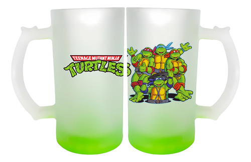 Tarro Tortugas Ninja 16oz 473ml Vintage Tmnt Anime Cervezero