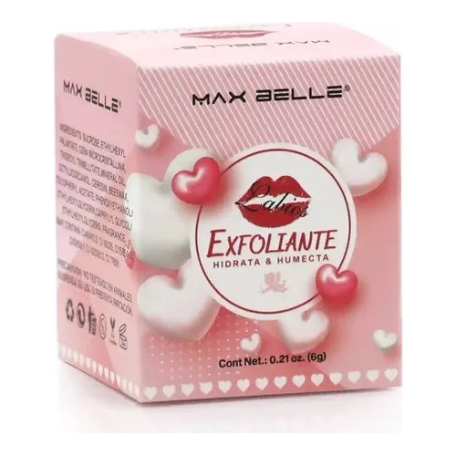 6 Exfoliante Para Labios Max Belle, Hidrata Y Humecta