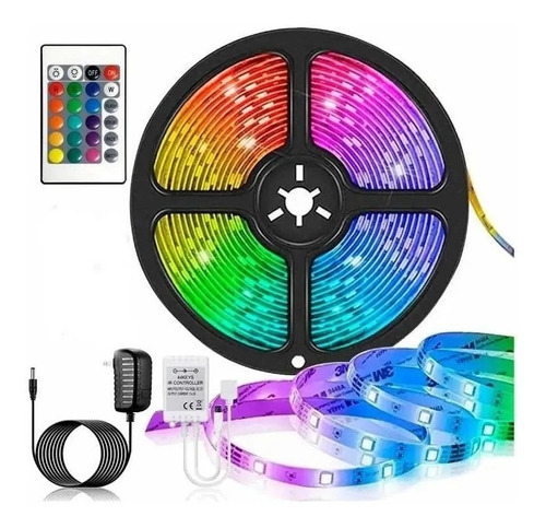 Tira De Luces Led 2835 Rgb De 5 M Con Control De 24 Botones