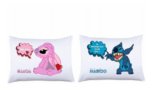 Kit Fronhas Personalizada Stitch E Angel  Vou Lhe Usar 2023