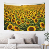 Adanti Sunflower Field Print Tapestry Decorative Wall Soft .