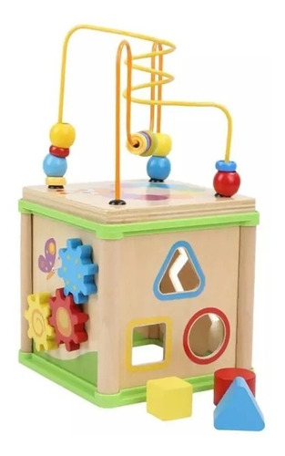 Cubo Multifuncional Madera Montessori Didacticos Juguetes 