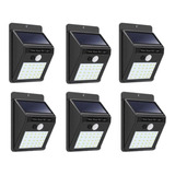 6 Lampara Led Panel Solar Exteriores 20led Sensor Movimiento