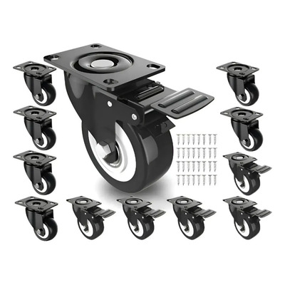 Kit 12 Ruedas Para Muebles Giratoria Rodaja Con Freno | MercadoLibre