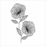 Vinilo Decorativo Para Pared - Plantas - Flores Lineas