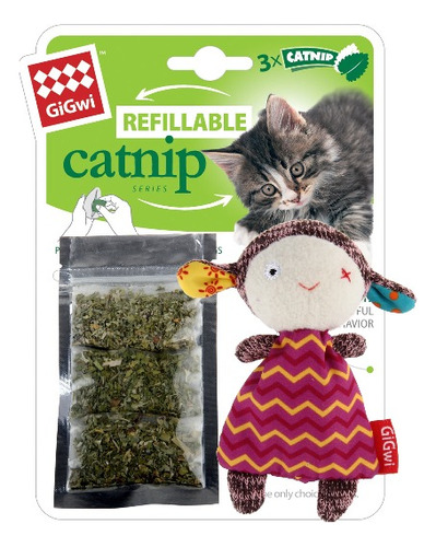 Juguee Para Gatos Gigwi  Refillable Catnip Doll