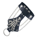 Pulsera Completa Con Cadenas Goth Punk Esqueleto Rock Gotico