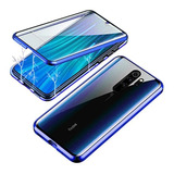 Capa Magnetica 360 Xiaomi Poco X3 Pro Metal Vidro Azul