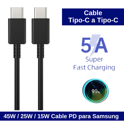 Cable Tipo C Celbro 5a Para Samsung Galaxy S/ Note/ Z Fold/ A/ Tab S/ iPhone 15/ iPad  Carga Rapida 45w/ 25w/ 15w - 1 Metro