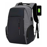 Mochila Antirrobo Porta Notebook Impermeable Acolchada Usb