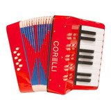 Acordeón Para Niño Corelli Whc104 Rd Tipo Piano Rojo