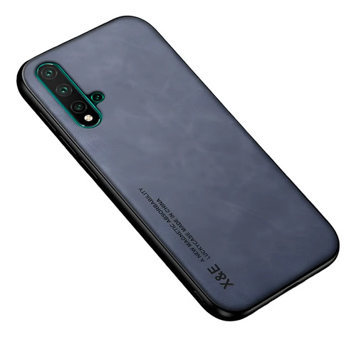 Funda Para Huawei Nova 5t Case Uso Rudo De Cuero Elegante Con Placa De Metal Incorporada