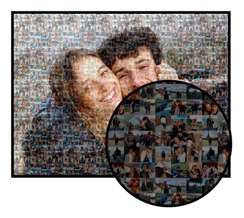 Cuadro Mosaico 30x40cm Foto Hecha De Fotos Chiquitas Regalo