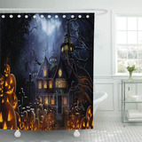 Britimes Cortina De Ducha De Halloween, Casas De Halloween, 