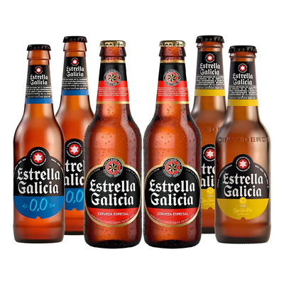 Six Pack Cerveza Estrella Galicia Mix 330 Ml Sin Gluten Especial