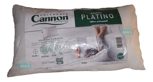 Almohada De Vellon Cannon 70x40 Cm - Algodon Lavable !!