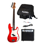 Smithfire Precision Bass Pack Bajo Eléctrico Amplificador Cantidad De Cuerdas 4 Color Rojo Orientación De La Mano Diestro