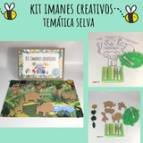 Juego Niños Kit Imanes Creativos Selva De Madera Para Pintar