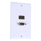 1 Puerto Hdmi Hembra, 1 Puerto Vga Hembra Av, Toma De Pared,