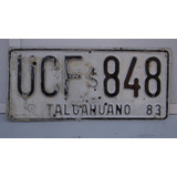 Placa Patente Antigua Chilena, Talcahuano 83