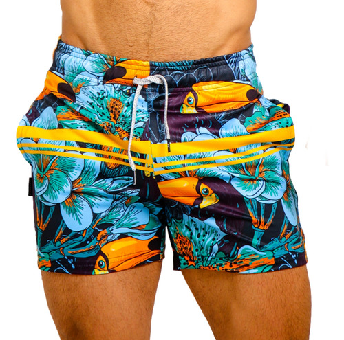 Short Corto Deportivo Casual De Licra Estampado Fenix Fit