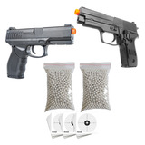 Kit 2 Pistola Airsoft P226 E P320 Rossi 2000 Bbs E 20 Alvos