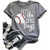 Moda De Mujer Beisbol Mama Letras Impresion T Camisa Vamo