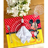 2 Peças - Jogo Americano Impermeável 3d Minnie Mickey