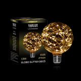 Lámpara Led Globo 125 Glitter Decó Yarlux E27 Blanco Calido Color De La Luz Luz Cálida 2700k