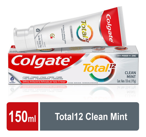 Crema Dental Colgate Total 12 Clean Mint X 150ml