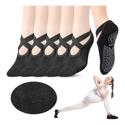 6 Pares De Calcetines De Yoga Para Mujer, Calcetines Anti...
