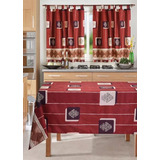 Juego Cortinas + Mantel Set X 3 Productos Excelente Calidad 